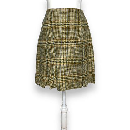 70s Jackfin tartan plaid pleated wool mini skirt SZ S