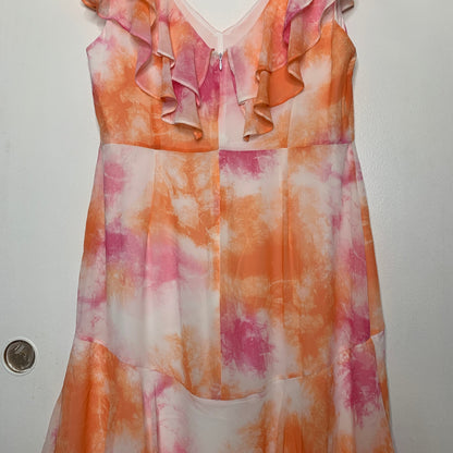 WAYF Chelsea tie dye ruffle trim tiered chiffon maxi dress SZ XL