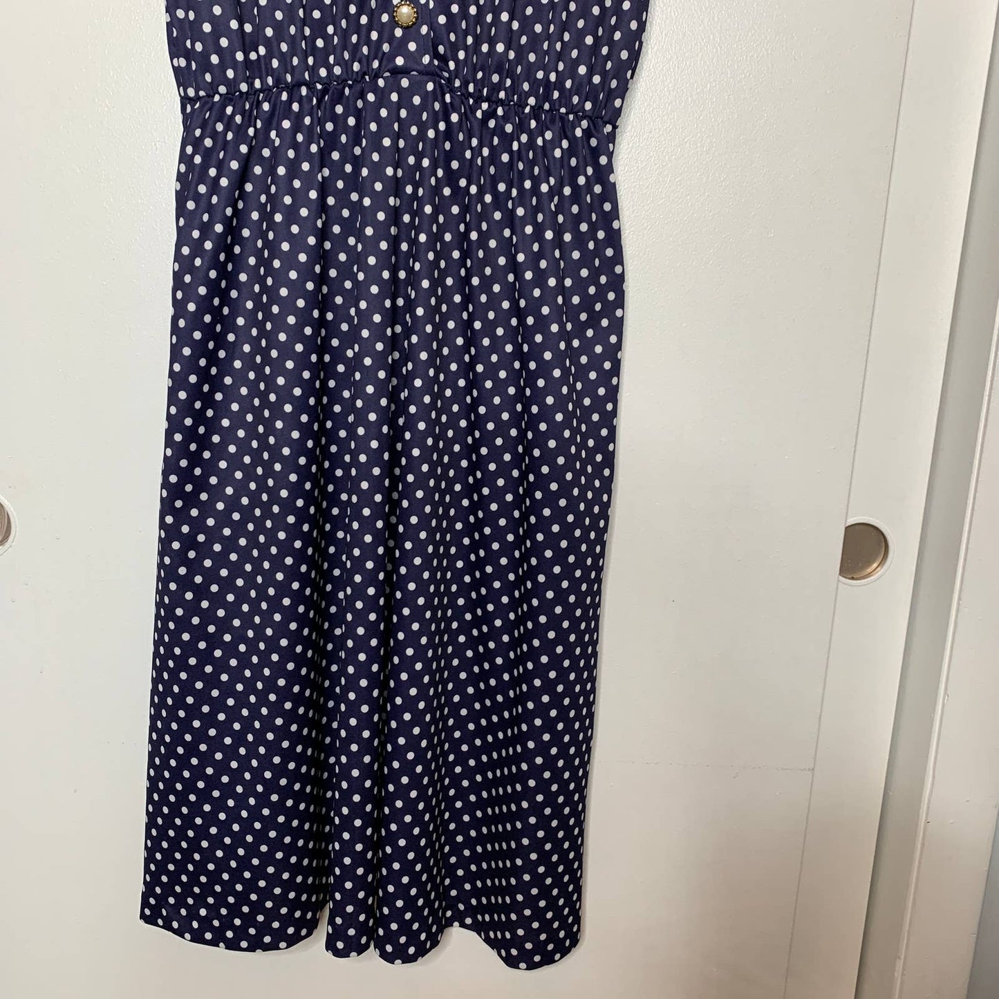 VINTAGE 80s polka dot midi dress SZ 14