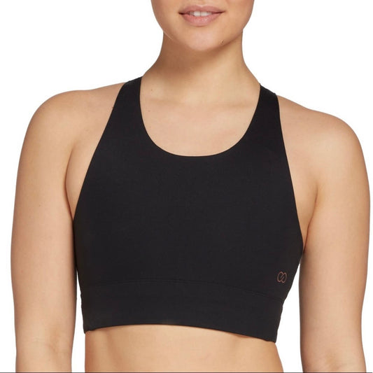 Black mesh Power Sculpt Crop Top SZ S