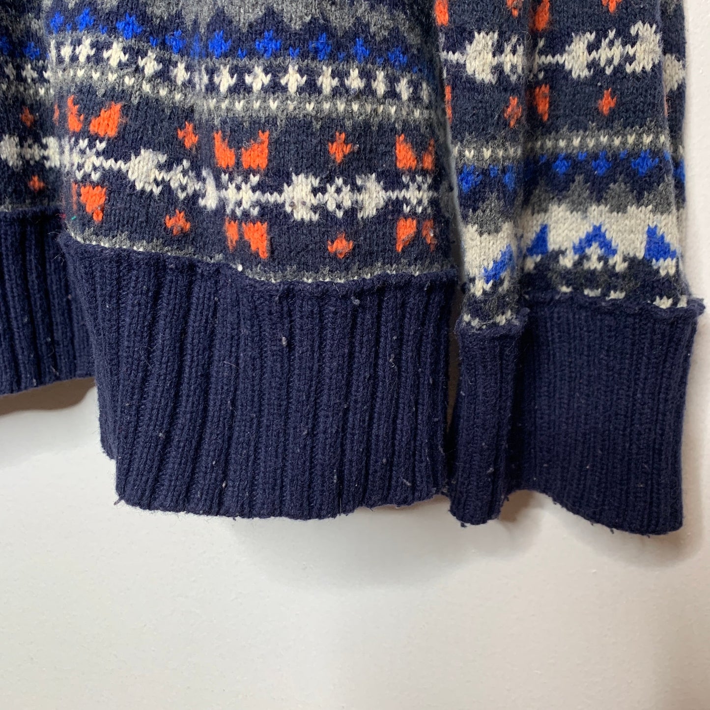 Fairisle angora rabbit hair chunky knit sweater SZ XL