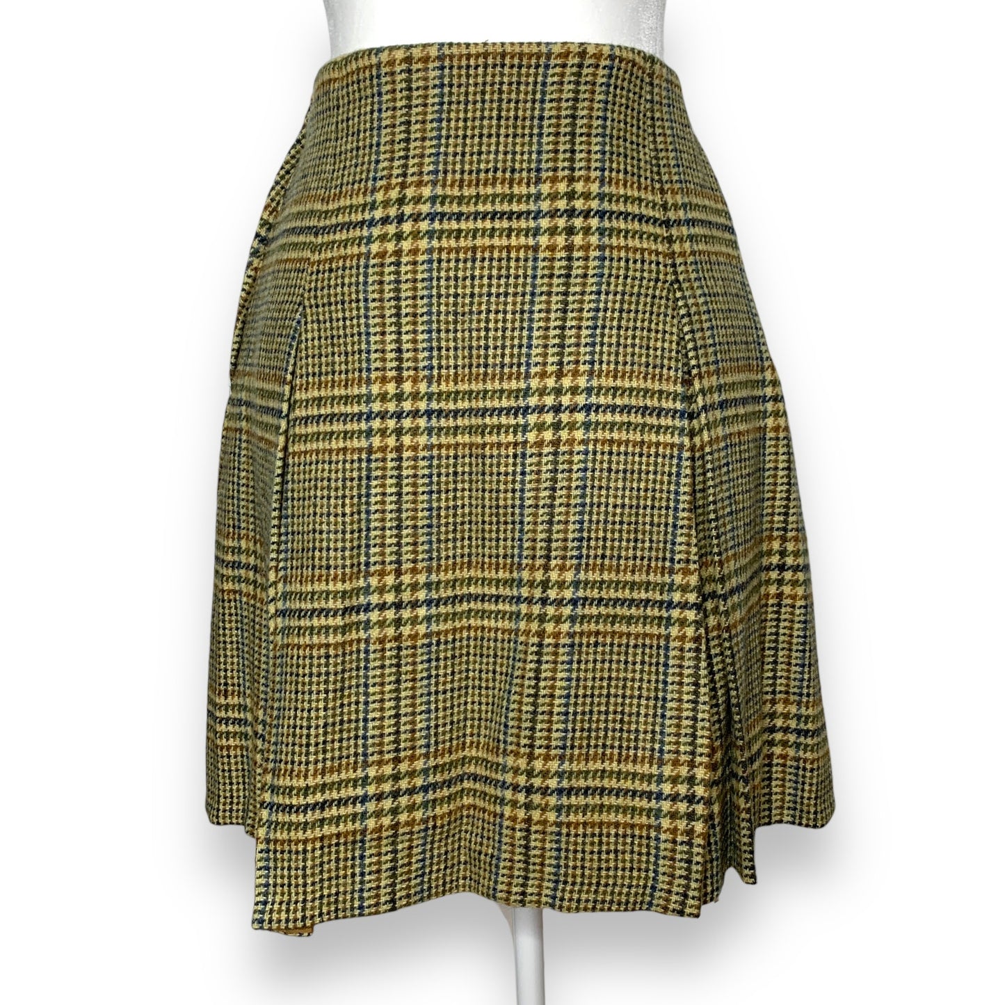 70s Jackfin tartan plaid pleated wool mini skirt SZ S