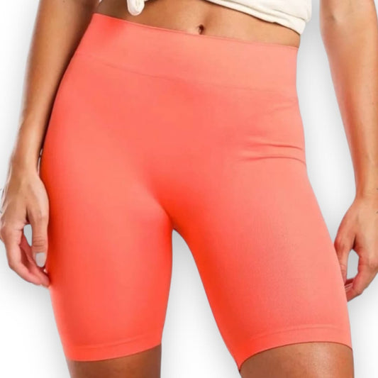 NWT coral pink seamless ribbed bike shorts SZ XS/S