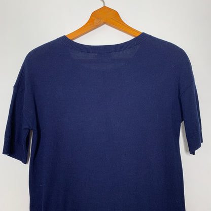 Halogen navy blue layered sweater top SZ XS