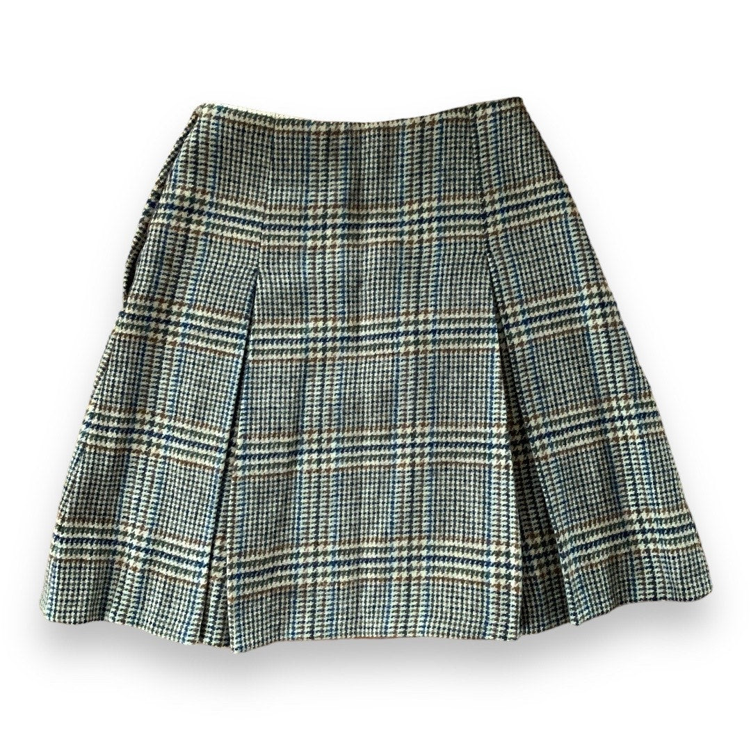 70s Jackfin tartan plaid pleated wool mini skirt SZ S