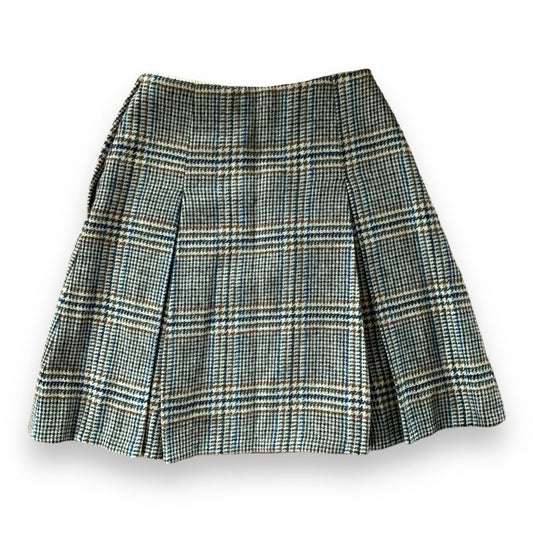 70s Jackfin tartan plaid pleated wool mini skirt SZ S