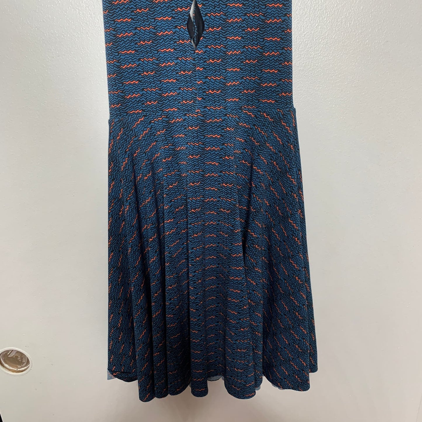 Silence + Noise abstract print cutout skater dress SZ XS