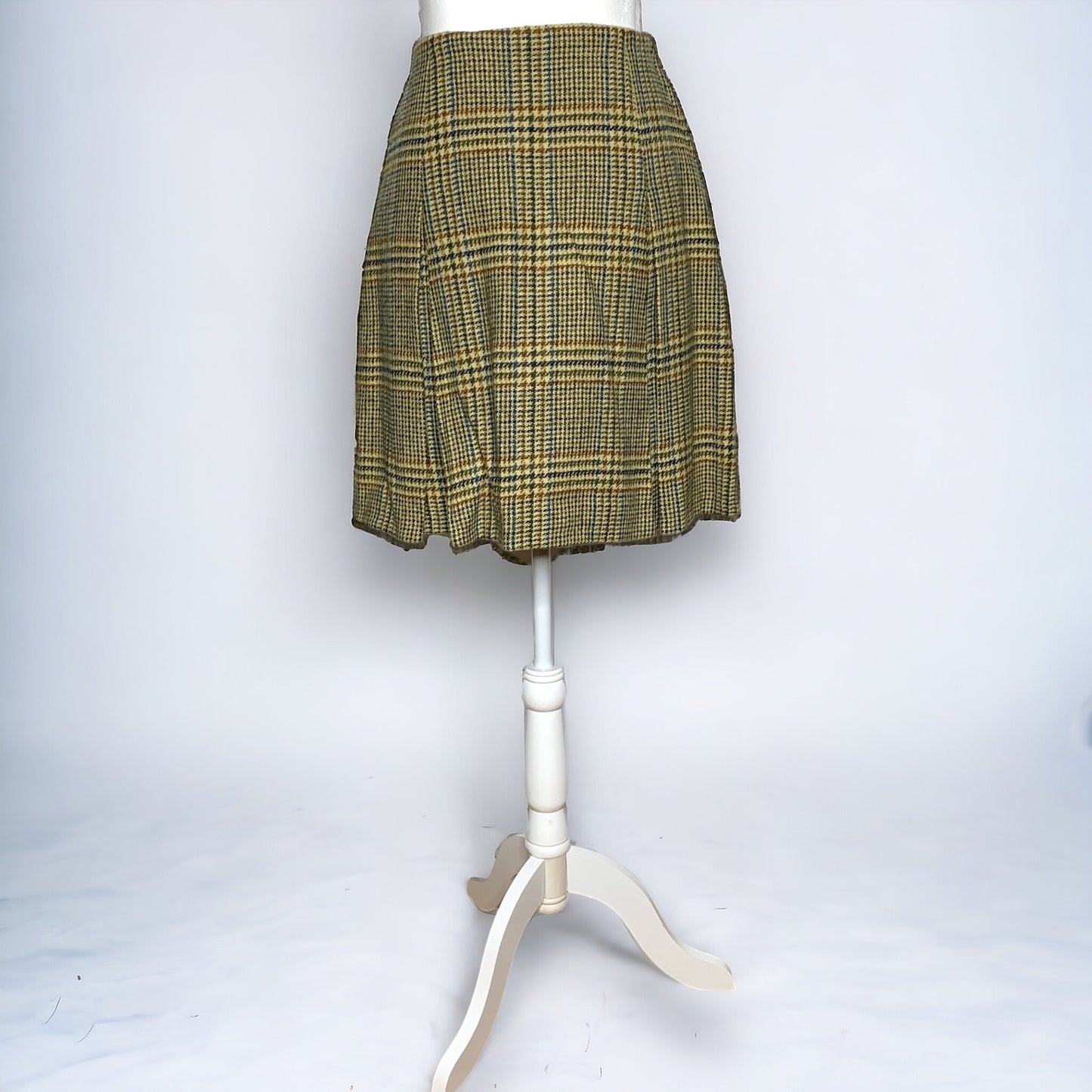 70s Jackfin tartan plaid pleated wool mini skirt SZ S