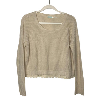 Urban Outfitters Kimchi Blue lace trim chunky knit cropped sweater SZ XS