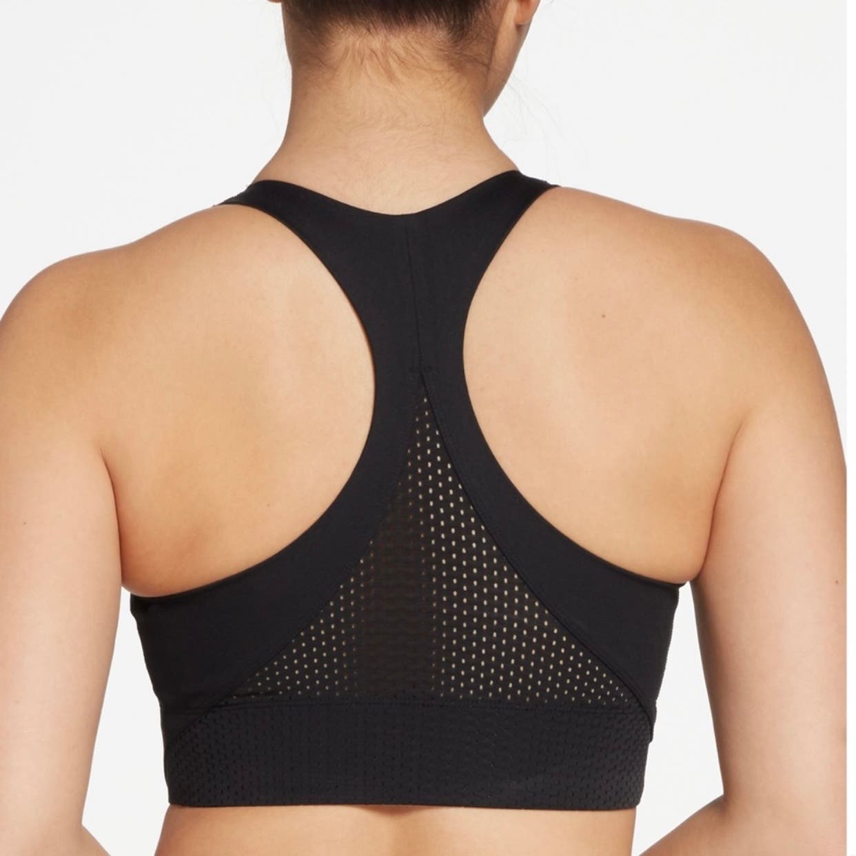 Black mesh Power Sculpt Crop Top SZ S