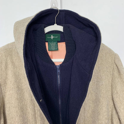 VINTAGE 80s wool blend preppy hooded riding jacket SZ 14