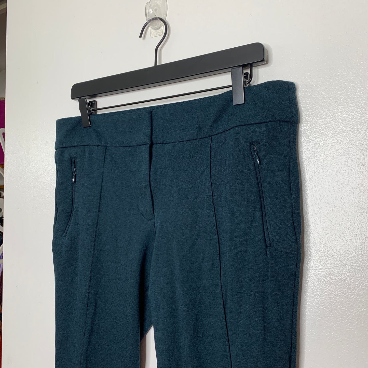 Teal ponte style seamed dress pants SZ 10 TALL