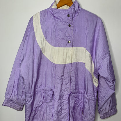 Vintage 80s Northwest Passage women's purple white windbreaker jacket SZ L