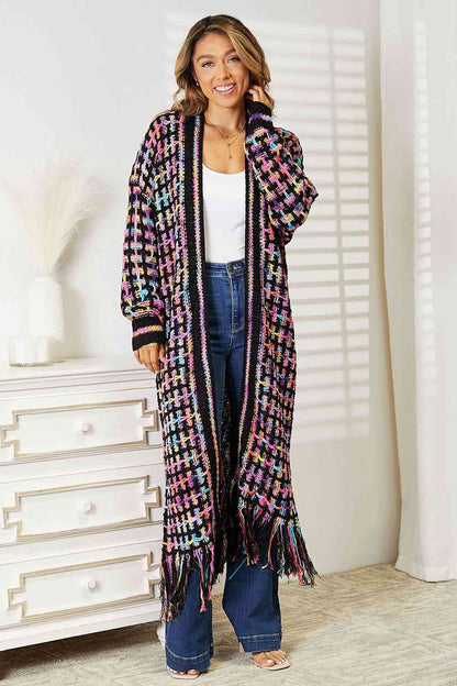 Different Galaxies Fringe Trim Cardigan (S-3X)