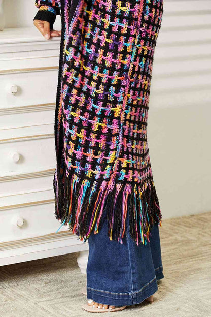 Different Galaxies Fringe Trim Cardigan (S-3X)