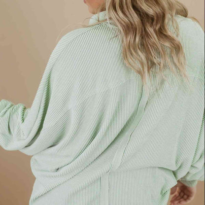 LO Oversized Henley Top (1X-3X)