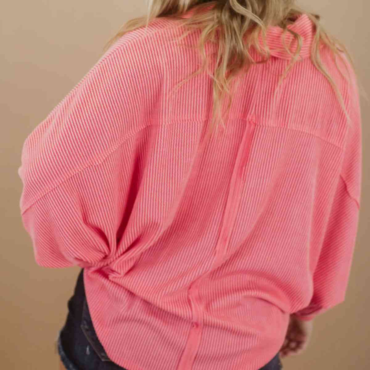 LO Oversized Henley Top (1X-3X)