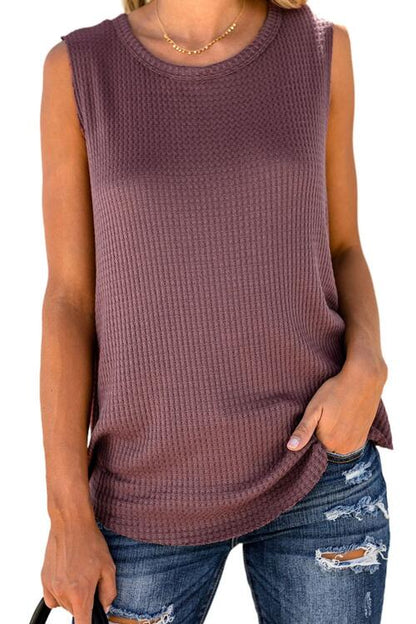 LUCY Waffle Knit Tank (S-2X)