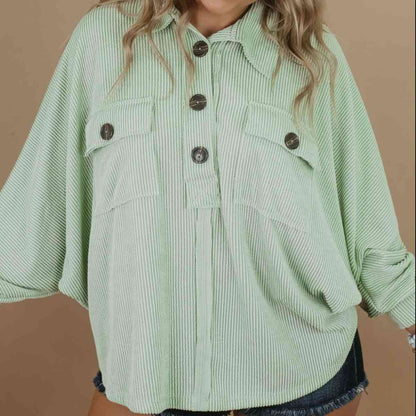 LO Oversized Henley Top (1X-3X)