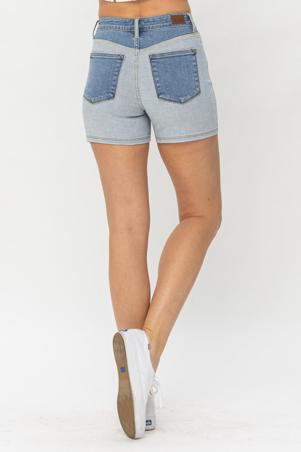 Beach Daze Color Block Denim Shorts (S-3X)