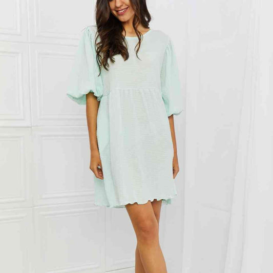 She's The One Puff Sleeve Mini Dress (S-3X)