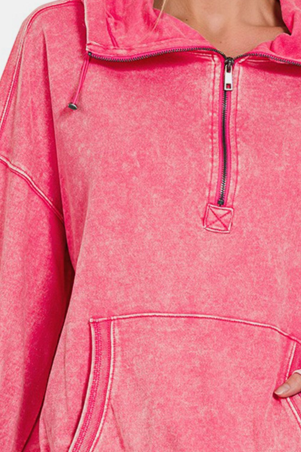 Candy Girl Acid Wash 1/2 Zip Hoodie (S-L)