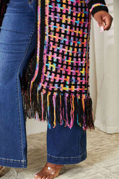 Different Galaxies Fringe Trim Cardigan (S-3X)