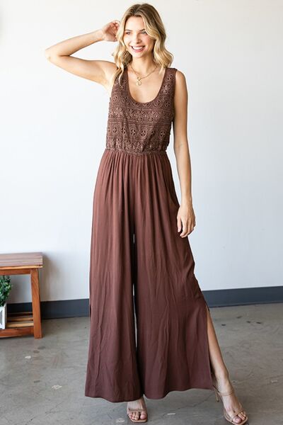 Marcy Crochet Wide Leg Jumpsuit (S-L)